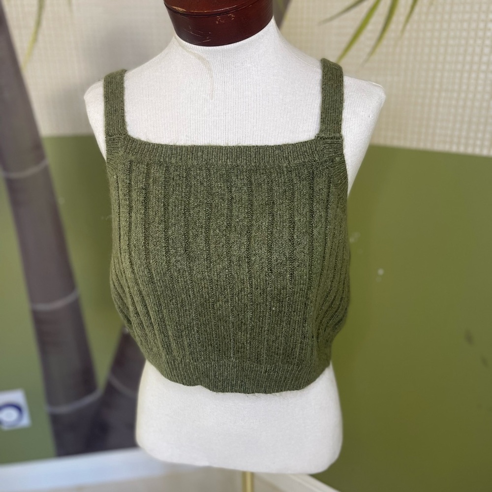 NWT Wild Fable sage green cropped sweater Size L